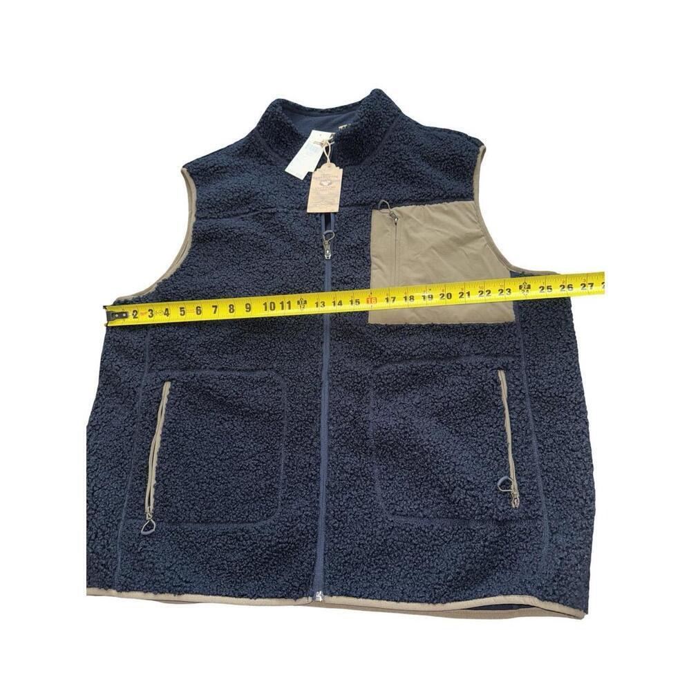 Telluride Clothing Co. Men's Navy Blue Soft Shepra Fleece Vest Zip Pockets XXL - Picture 4 of 5